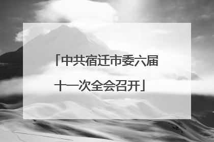 中共宿迁市委六届十一次全会召开