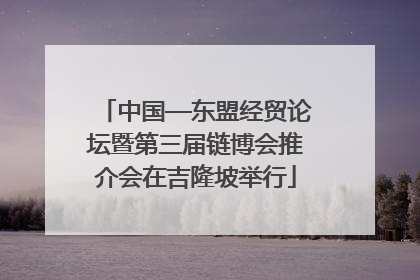 中国—东盟经贸论坛暨第三届链博会推介会在吉隆坡举行