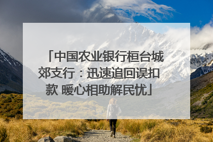 中国农业银行桓台城郊支行：迅速追回误扣款 暖心相助解民忧