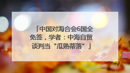 中国对海合会6国全免签，学者：中海自贸谈判当“瓜熟蒂落”