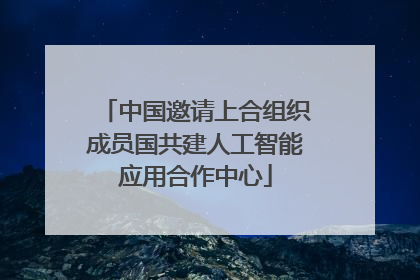 中国邀请上合组织成员国共建人工智能应用合作中心