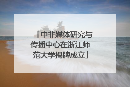 中非媒体研究与传播中心在浙江师范大学揭牌成立