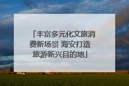 丰富多元化文旅消费新场景 海安打造旅游新兴目的地