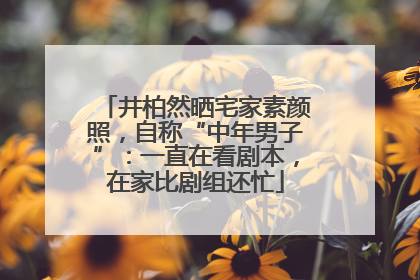 井柏然晒宅家素颜照，自称“中年男子”：一直在看剧本，在家比剧组还忙