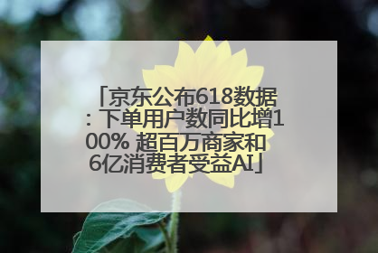 京东公布618数据：下单用户数同比增100% 超百万商家和6亿消费者受益AI