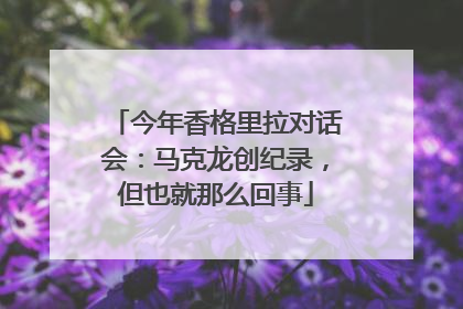 今年香格里拉对话会：马克龙创纪录，但也就那么回事