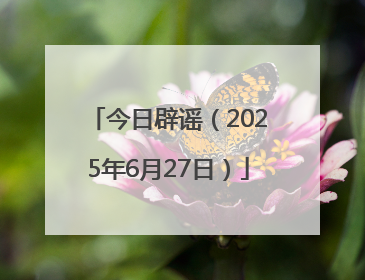 今日辟谣（2025年6月27日）