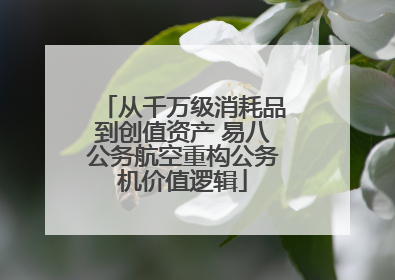 从千万级消耗品到创值资产 易八公务航空重构公务机价值逻辑