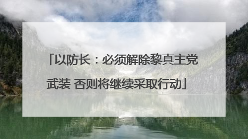 以防长：必须解除黎真主党武装 否则将继续采取行动