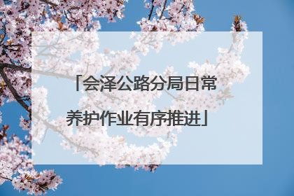 会泽公路分局日常养护作业有序推进