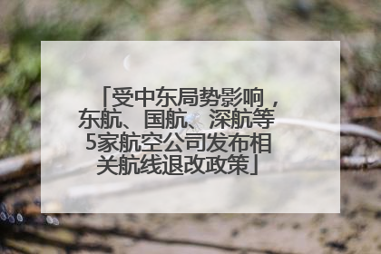 受中东局势影响，东航、国航、深航等5家航空公司发布相关航线退改政策