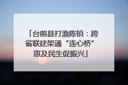 台前县打渔陈镇：跨省联建架通“连心桥” 惠及民生促振兴