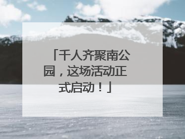 千人齐聚南公园，这场活动正式启动！
