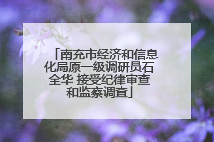 南充市经济和信息化局原一级调研员石全华 接受纪律审查和监察调查