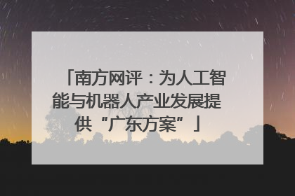 南方网评：为人工智能与机器人产业发展提供“广东方案”