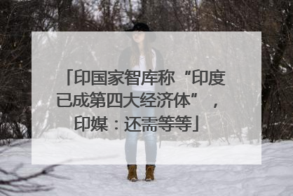 印国家智库称“印度已成第四大经济体”，印媒：还需等等