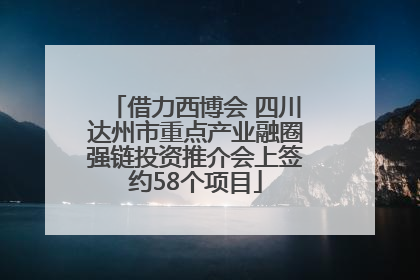 借力西博会 四川达州市重点产业融圈强链投资推介会上签约58个项目