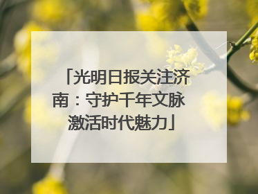 光明日报关注济南：守护千年文脉 激活时代魅力