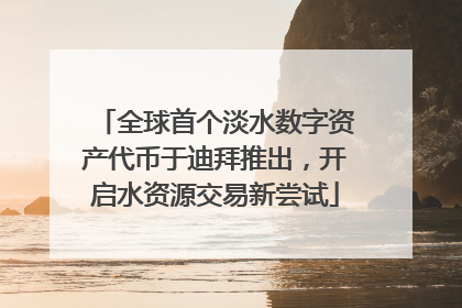 全球首个淡水数字资产代币于迪拜推出，开启水资源交易新尝试
