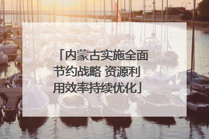内蒙古实施全面节约战略 资源利用效率持续优化