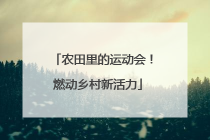 农田里的运动会！燃动乡村新活力