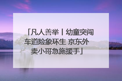 凡人善举丨幼童突闯车道险象环生 京东外卖小哥急施援手
