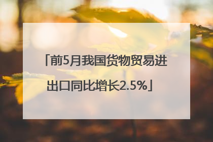 前5月我国货物贸易进出口同比增长2.5%