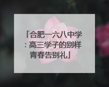 合肥一六八中学：高三学子的别样青春告别礼