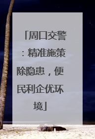 周口交警：精准施策除隐患，便民利企优环境