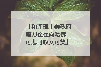 和评理丨美政府磨刀霍霍向哈佛 可悲可叹又可笑