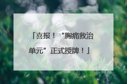 喜报！“胸痛救治单元”正式授牌！