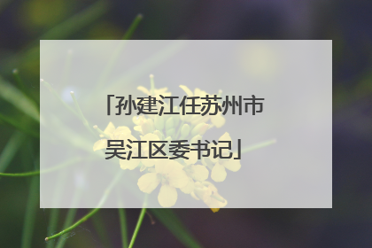 孙建江任苏州市吴江区委书记