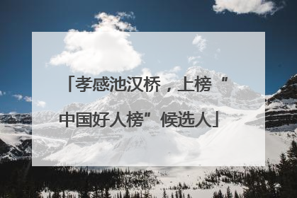 孝感池汉桥，上榜“中国好人榜”候选人