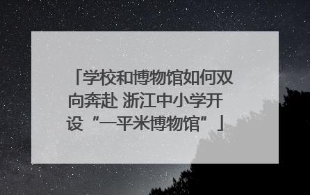 学校和博物馆如何双向奔赴 浙江中小学开设“一平米博物馆”
