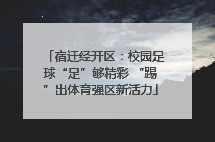 宿迁经开区：校园足球“足”够精彩 “踢”出体育强区新活力