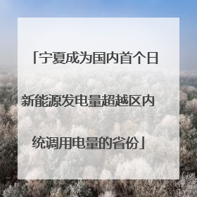 宁夏成为国内首个日新能源发电量超越区内统调用电量的省份