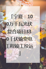 宁夏：100万千瓦光伏复合项目330千伏输变电工程竣工投运