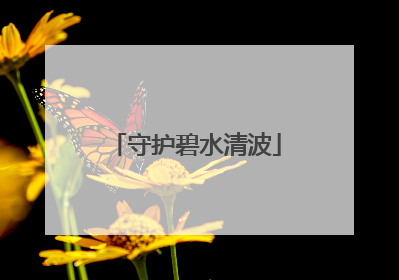 守护碧水清波