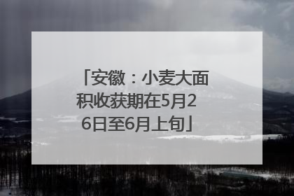 安徽：小麦大面积收获期在5月26日至6月上旬