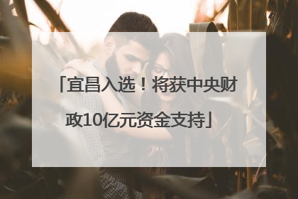 宜昌入选！将获中央财政10亿元资金支持