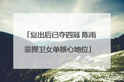 复出后已夺四冠 陈雨菲捍卫女单核心地位