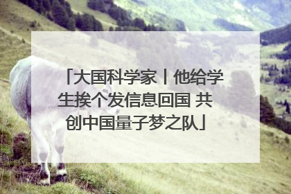 大国科学家丨他给学生挨个发信息回国 共创中国量子梦之队