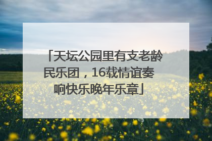 天坛公园里有支老龄民乐团，16载情谊奏响快乐晚年乐章