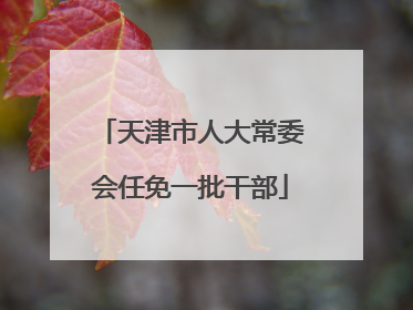 天津市人大常委会任免一批干部