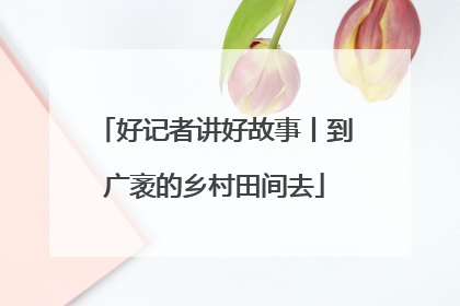 好记者讲好故事丨到广袤的乡村田间去