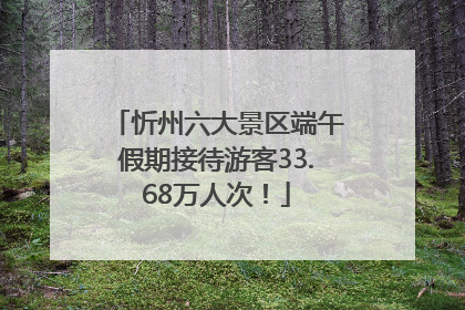 忻州六大景区端午假期接待游客33.68万人次！