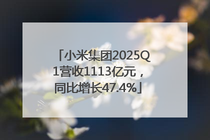 小米集团2025Q1营收1113亿元，同比增长47.4%