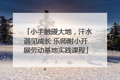 小手触碰大地，汗水遇见成长 乐师附小开展劳动基地实践课程