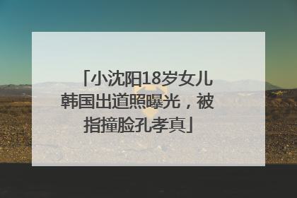 小沈阳18岁女儿韩国出道照曝光，被指撞脸孔孝真