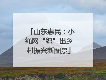 山东惠民：小绳网“织”出乡村振兴新图景